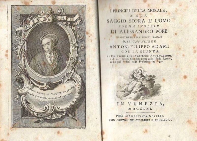 I principj della morale o sia saggio sopra l'uomo poema …