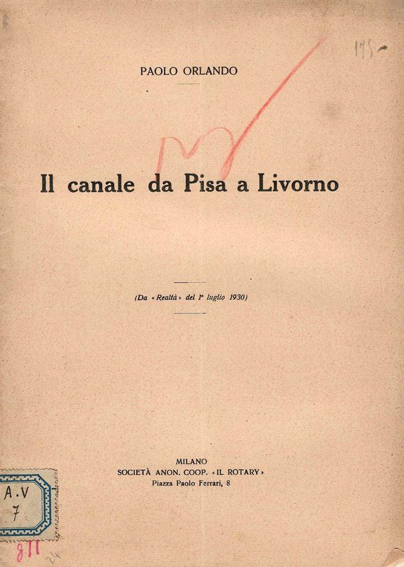 Il canale da Pisa a Livorno. (Da 'Realtà' 1930).
