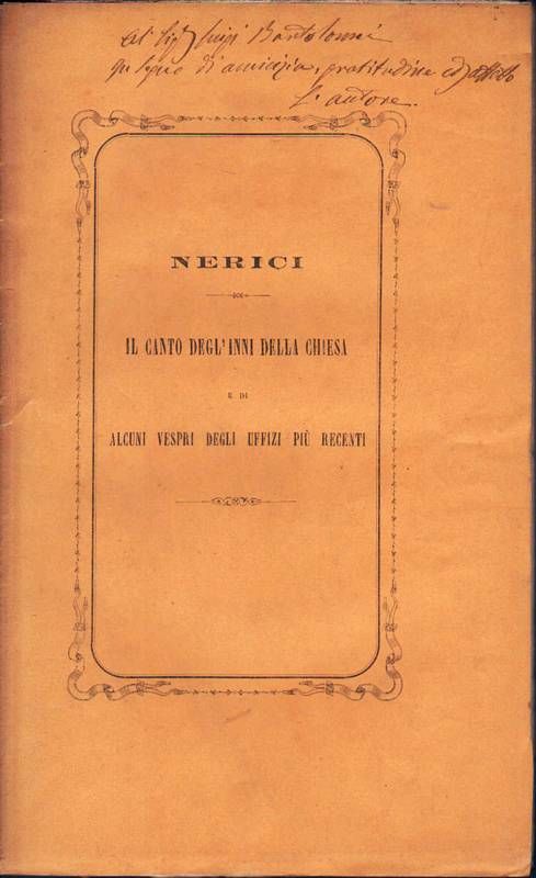 Il cantodegl'Inni della Chiesa e di alcuni vespri degli uffizi …