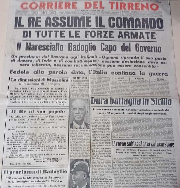 Il Re assume il comando di tutte le Forze Armate. …
