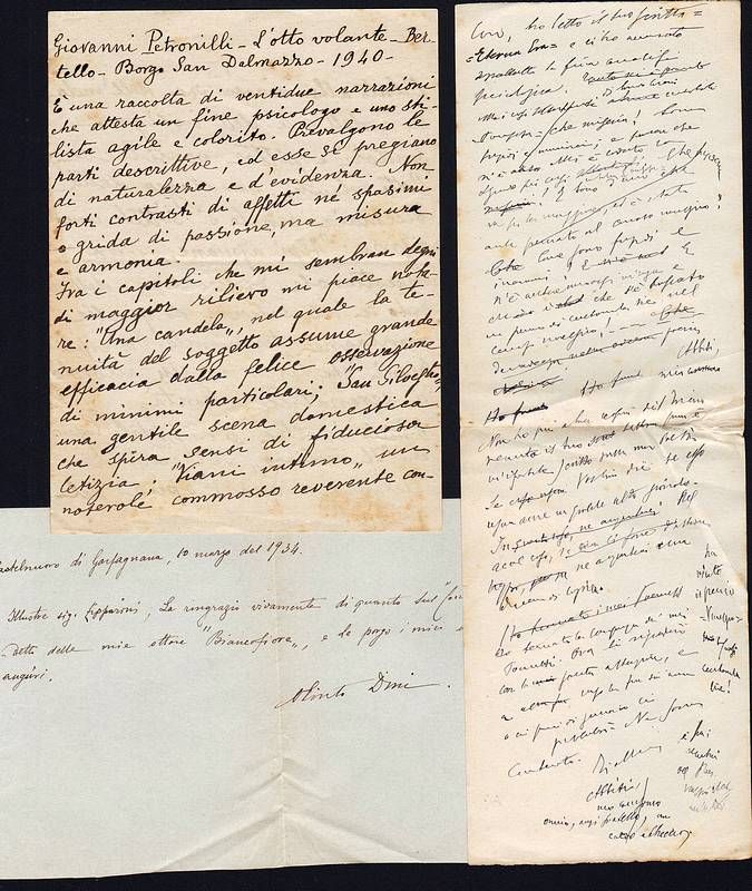 Insieme di documenti autografi.
