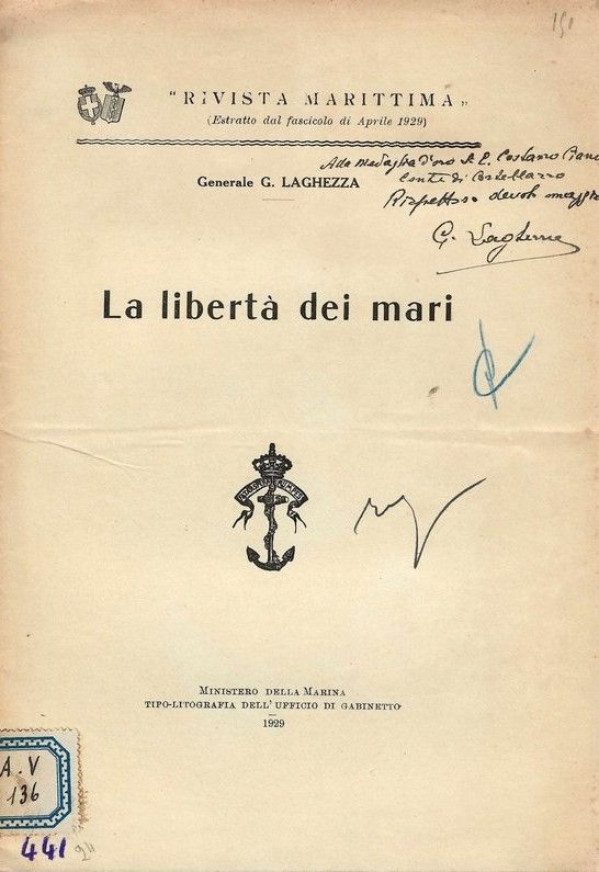 La libertà dei mari. (Rivista Marittima - 1929).
