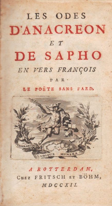 Les Odes d'Anacreon et de Sapho en vers françois, par …