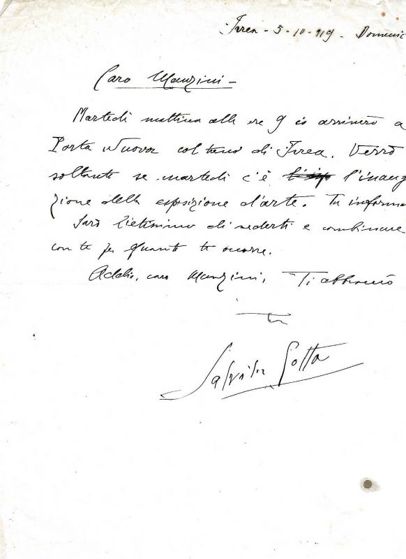 Lettera autografa firmata.