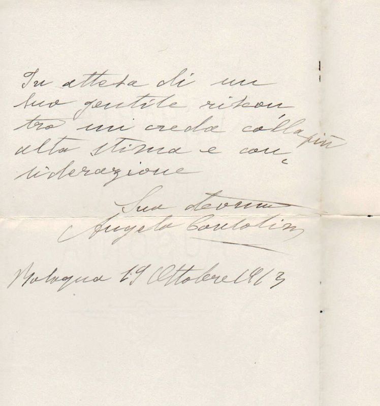 Lettera autografa firmata.
