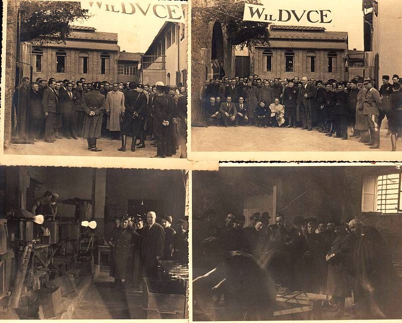 Lotto di 4 fotografie cm. 16x12,3, dove si vede Mussolini …