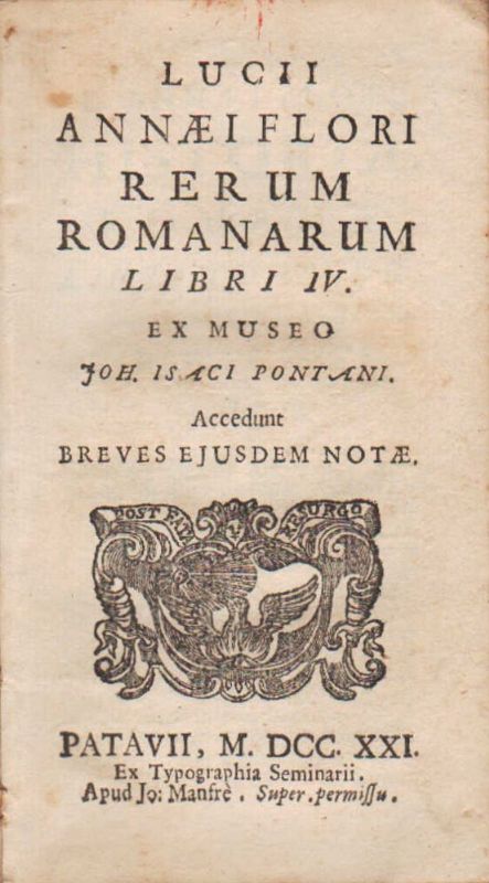 Lucii Annaei Flori Rerum romanarum libri IV. Ex museo Joh. …
