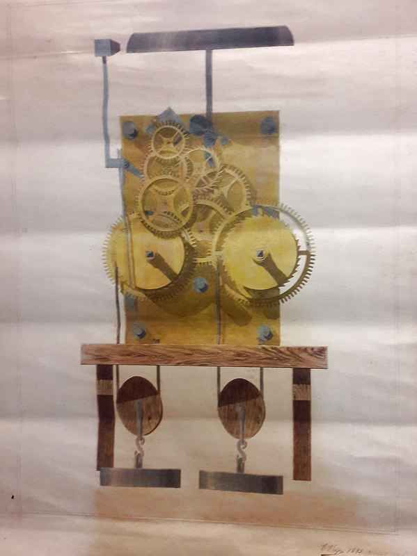 Meccanismo da orologio per torre per rintocchi.