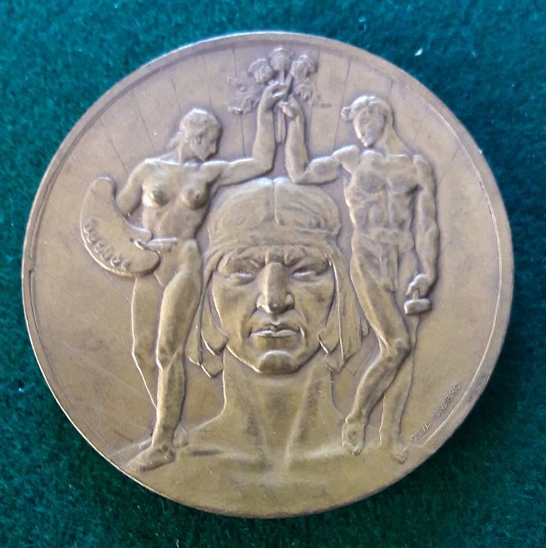 Medaglia in bronzo del diametro, cm.5,5.