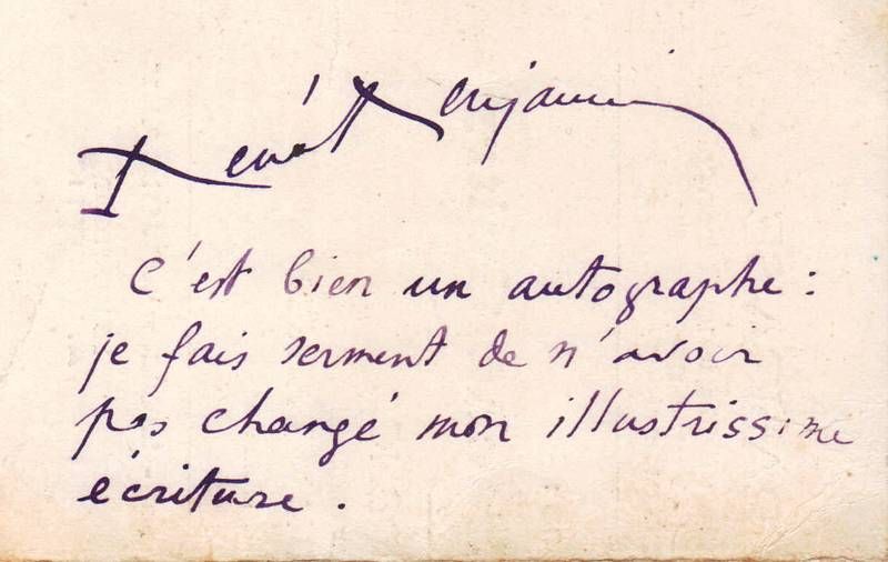 Messaggio autografo firmato.