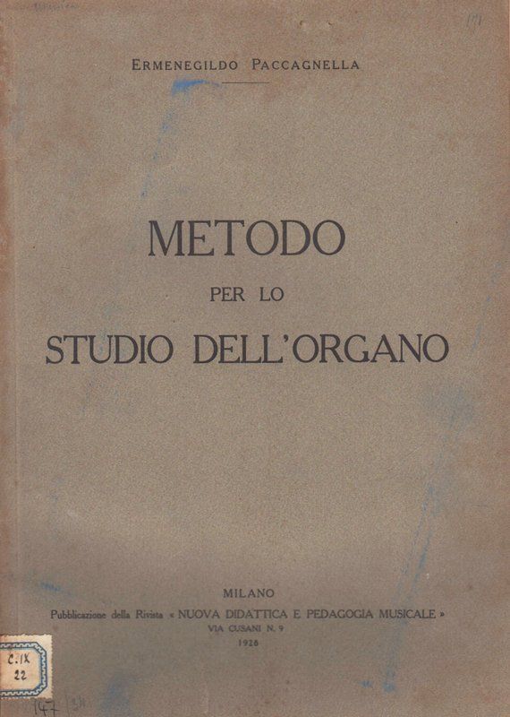 Metodo per lo studio dell'organo.
