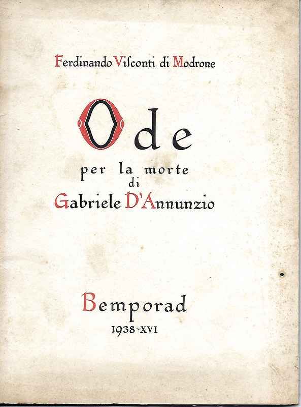 Ode per la morte di Gabriele D'Annunzio.