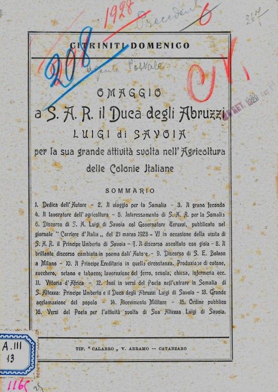 Omaggio a S.A.R. il Duca degli Abruzzi Luigi di Savoia …