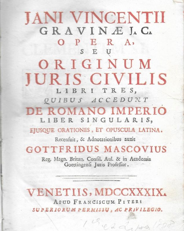 Opera seu originum Juris Civilis, libri tres quibus accedunt de …