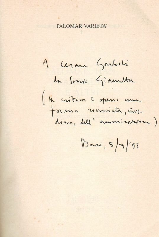 Palomar, Han, Candaule e altri. Scritti di critica letteraria.