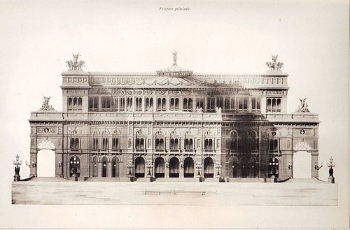 Progetto di teatro notturno e diurno. (Tavole tratte da, 'L'Architettura …