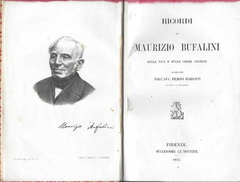 Ricordi di Maurizio Bufalini, sulla sua vita e sulle sue …