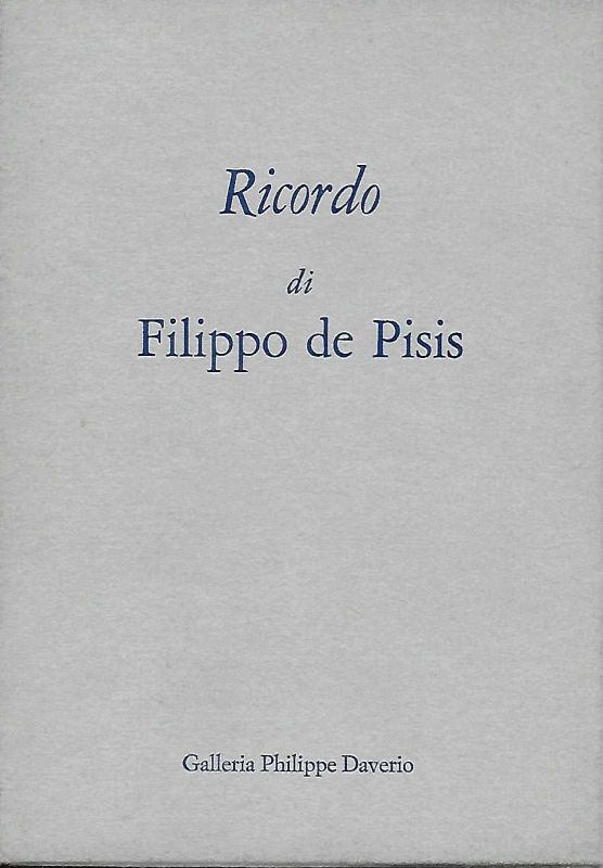 Ricordo di Filippo de Pisis.