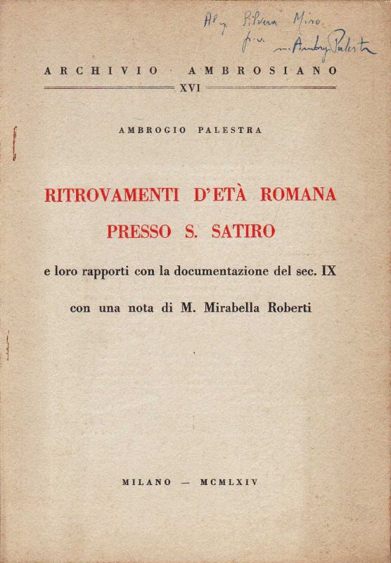 Ritrovamenti d'età romana presso S. Satiro e loro rapporti con …