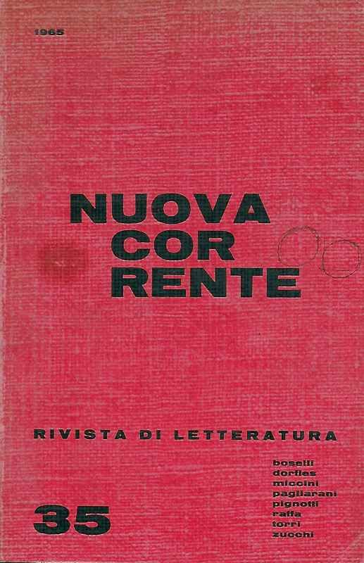 Rivista di letteratura. n° 35/1965 - (Boselli, Dorfles, Miccini, Pagliarini, …