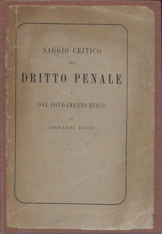 Saggio critico del Dritto Penale.