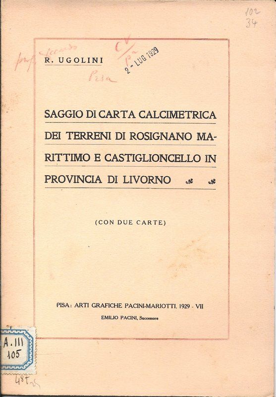 Saggio di carta calcimetrica dei terreni di Rosignano Marittimo e …