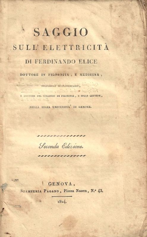 Saggio sull'elettricità.