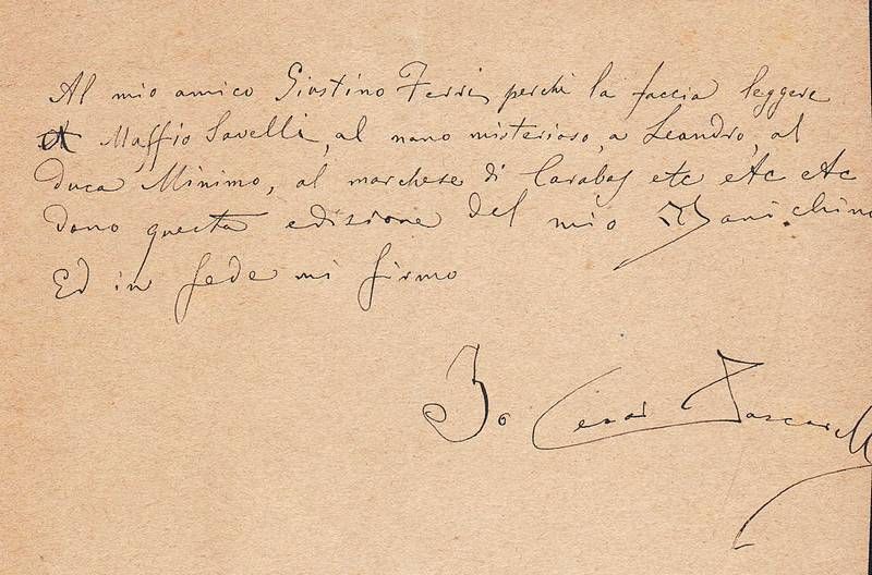 Scritto autografo frmato.