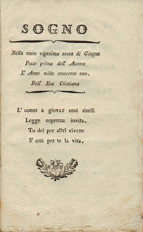 SOGNO. Nella notte vigesima sesta di giugno, Poco prima dell'Aurora, …