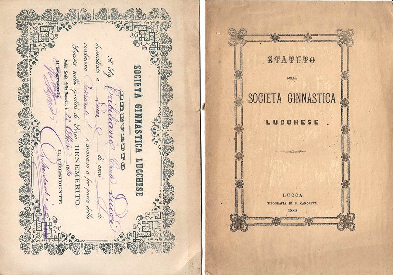 STATUTO DELLA SOCIETA' GINNASTICA LUCCHESE.