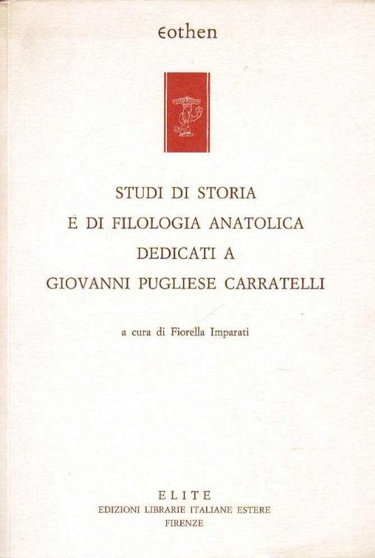 Studi di storia e di filologia anatolica dedicati a Giovanni …