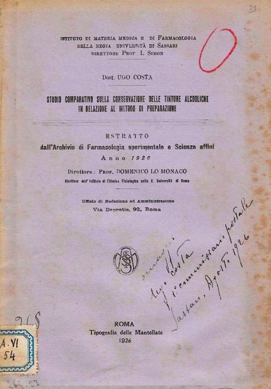 Studio comparativo sulla conservazione delle tinture alcooliche in relazione al …