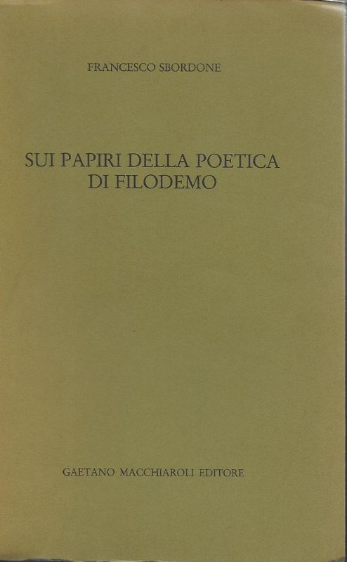 Sui papiri della poetica di Filodemo.