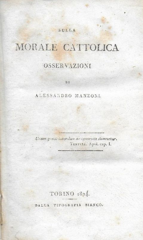 Sulla morale cattolica, osservazioni.