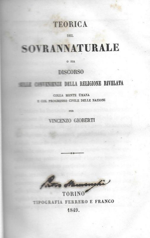 Teorica del sovrannaturale o sia discorso sulle convenienze della religione …