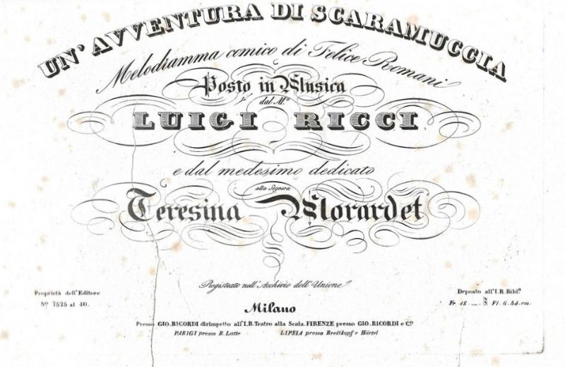 Un'avventura di Scaramuccia. Melodramma comico di Felice Romani posto in …