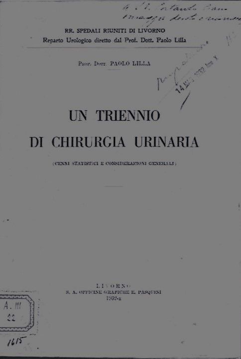 Un triennio di chirurgia urinaria. (Cenni statistici e considerazioni generali).