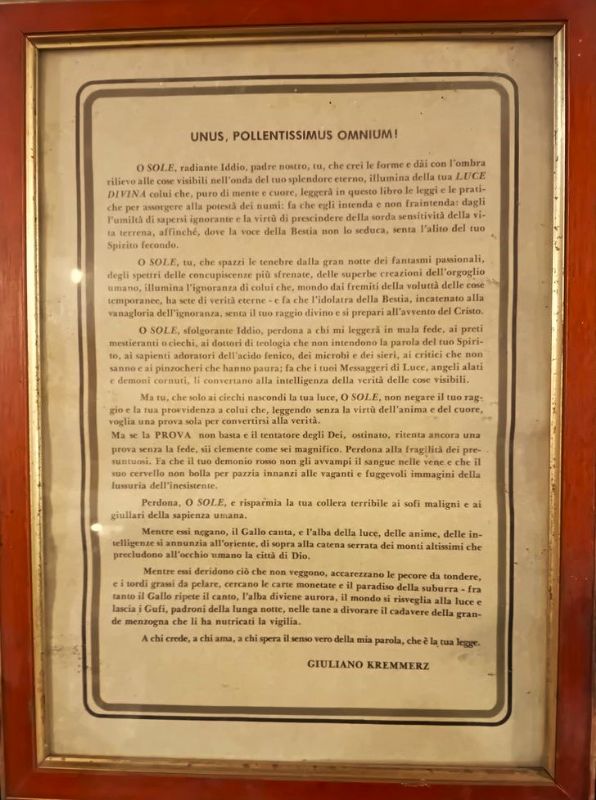 Unus, pollentissimus omnium! (Inno al Sole).