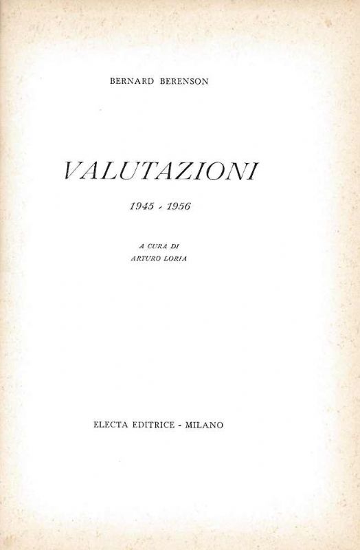 Valutazioni 1945 - 1956.