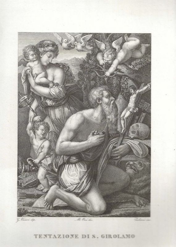 Vasari dipinse - Zuliani , Incise. San Girolano inginocchiato davanti …