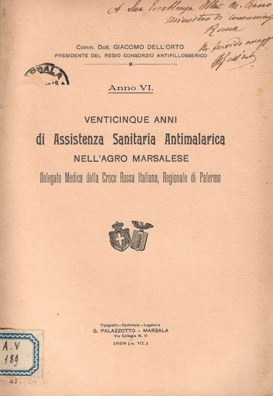 Venticinque anni di Assistenza Sanitaria Antimalarica nell'agro Marsalese.
