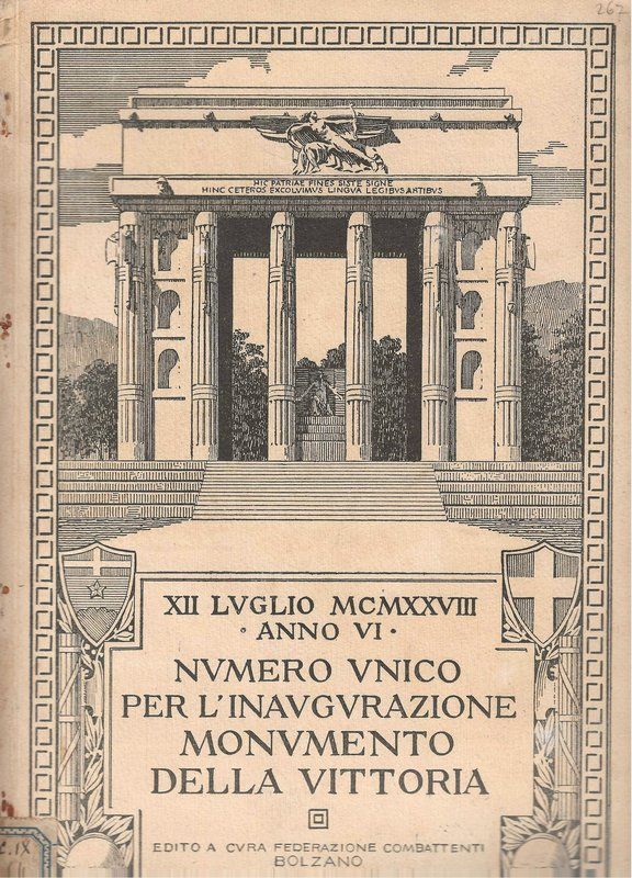 XII Luglio MCMXXVIII, Anno VI. Numero unico per l'inaugurazione Monumento …