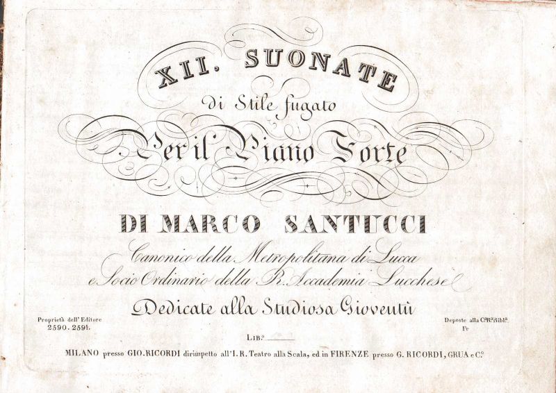 XII. Suonate di Stile fugato per il Piano Forte.