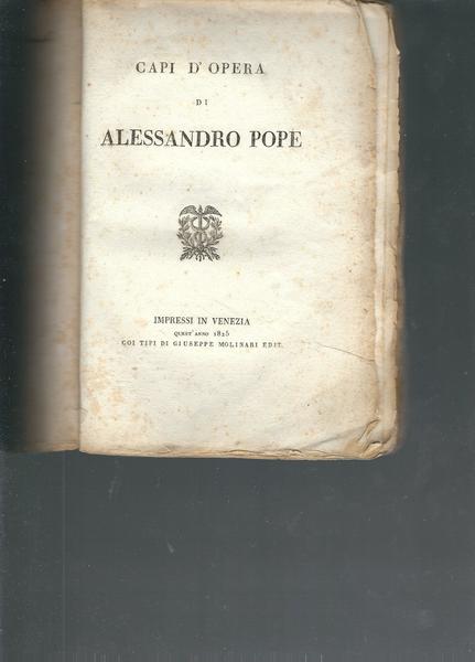 CAPI D'OPERA DI ALESSANDRO POPE - PARTE SECONDA