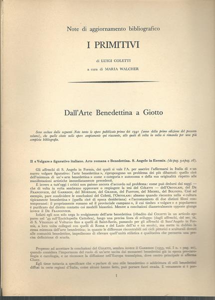 NOTE DI AGGIORNAMENTO BIBLIOGRAFICO - I PRIMITIVI - DI LUIGI …