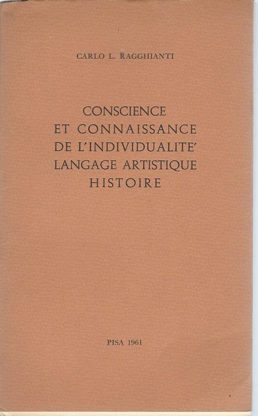 CONSCIENCE ET CONNAISSANCE DE L'INDIVIDUALITE' LANGAGE ARTISTIQUE HISTORIE