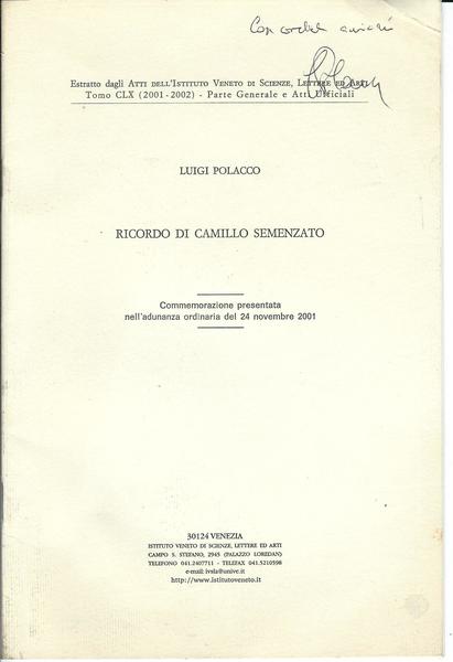 RICORDO DI CAMILLO POLACCO