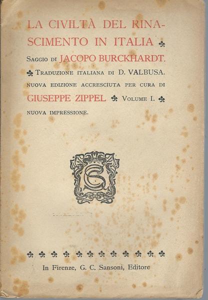 LA CIVILTA' DEL RINASCIMENTO IN ITALIA