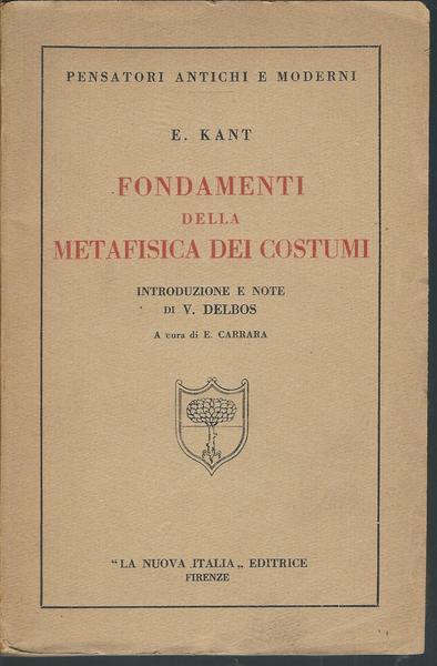 FONDAMENTI DELLA METAFISICA DEI COSTUMI