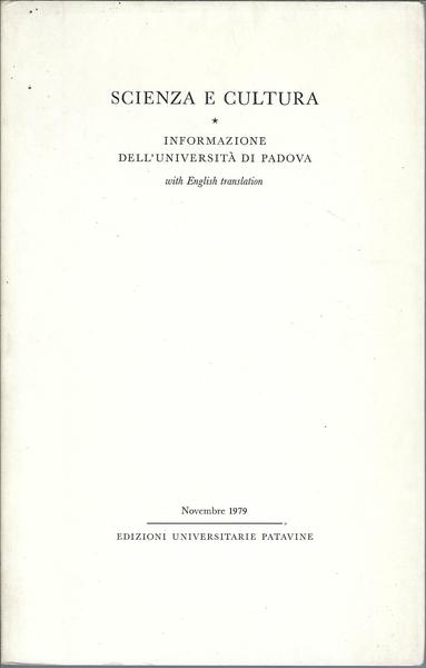 SCIENZA E CULTURA - NOVEMBRE 1979